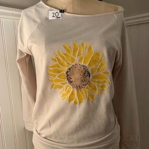 Over the shoulder handmade sunflower top